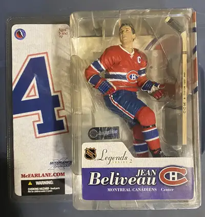 Jean Beliveau Legends Series 2 McFarlane Unopened Smoke free home Montreal Canadians $40