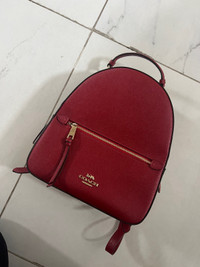 Authentic Coach backpack in red leather