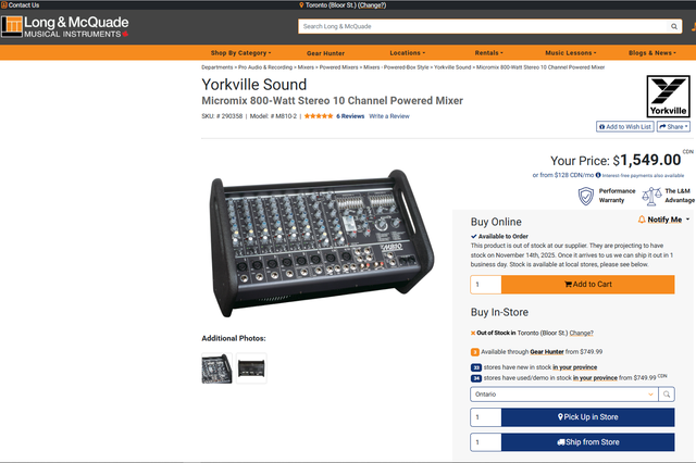 Yorkville Powered Mixer in Pro Audio & Recording Equipment in Ottawa - Image 5