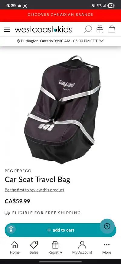 Peg Perego Carseat Travel Bag, View more