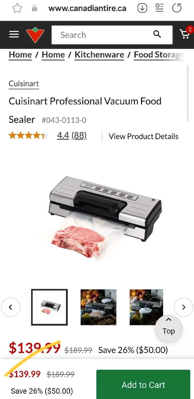 NEW CUISINART PROFESSIONAL VACUUM FOOD SEALER WITH BOX OF ROLL,628657124174111222