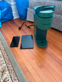 Samsung galaxy phone, tablet and new coffee maker $50 each.