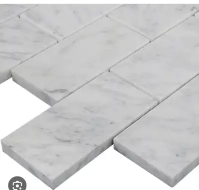  3x6 White ItalianCarrera Marble Subway.., View more