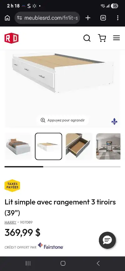 lit simple avec rangement, View more