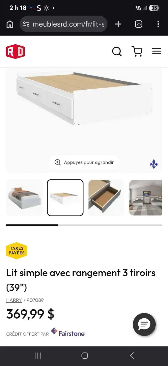 lit simple avec rangement in Beds & Mattresses in Longueuil / South Shore - Image 2