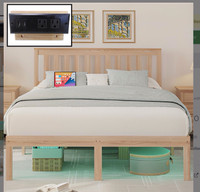 Queen bed set w/ usb port, led light and storage brand new