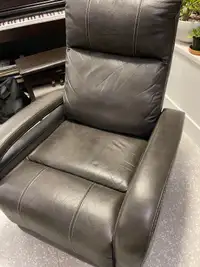 Charcoal leather power recliner 