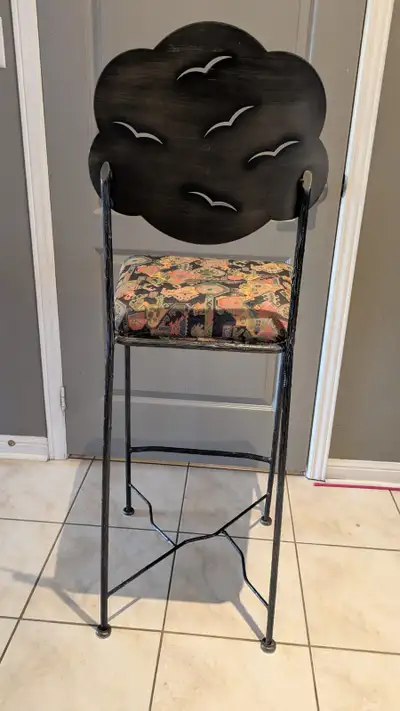 New wrought iron high stool, View more