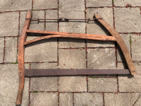 Antique Wooden Bow Saw, Vintage Logging Tool Tools Cottage Decor