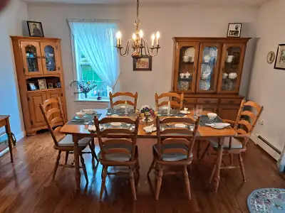 furniture Dining room table and 6 chairs plus Buffet and hutchh, View more