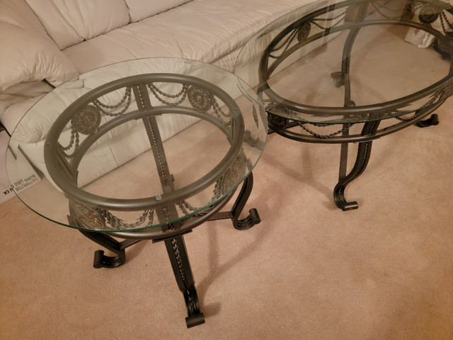 ⭐ 3 Pieces - Beautiful Glass Coffee Table & 2 Side Tables Set | Coffee  Tables | Edmonton | Kijiji