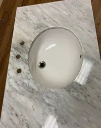 Granite vanity top with undermount sink