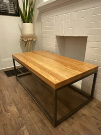 Solid white oak custom made coffee table 