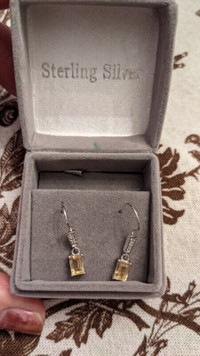 Citrine and Sterling Silver Earrings