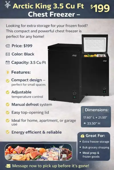 Convertible 2-in-1 Combination Chest Freezer and Fridge, View more