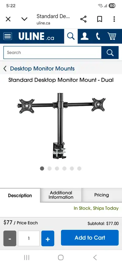 Dual Desktop Monitor Mount, View more