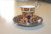 Vintage Royal Crown Derby Imari Hot Chocolate Cup and Saucer