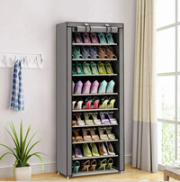 Shoe Rack with Dustproof Cover Closet Shoe Storage Cabinet Organ