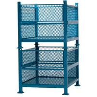STACKING PARTS BINS, EXPANDED METAL BASKETS, STACKING WIRE BINS.