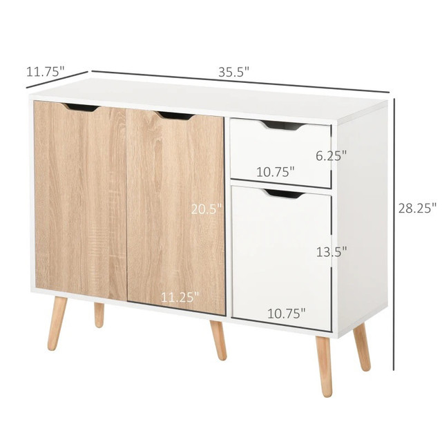 28" Sideboard Floor Standing Storage Cabinet with Drawer Solid F in Hutches & Display Cabinets in Markham / York Region - Image 4