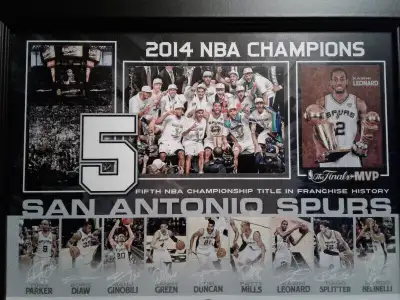 2014 NBA FInals Framed Picture & Piece of Game Used Ball, View more