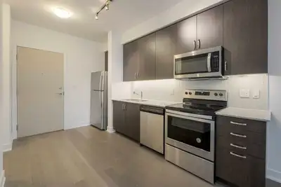 One bed and den 1486 Bathurst Street hardwood flooring