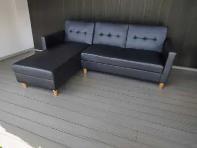 Leather Sleeper Sectional , View more