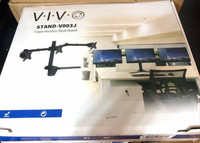 VIVO Steel Freestanding Triple Monitor Desk Stand for 3 Screens