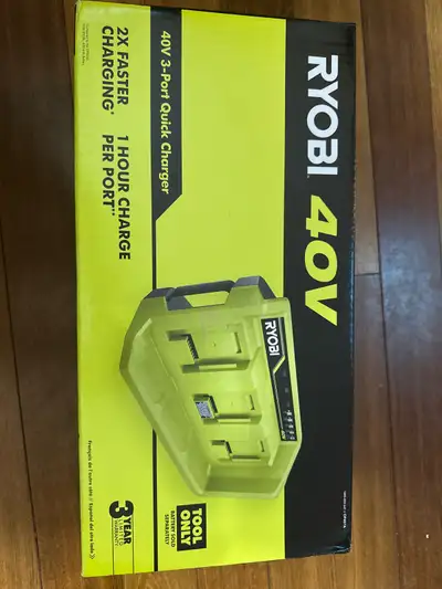 RYOBI 40V Lithium-Ion 3-Port Quick Charger NEW IN BOX, View more