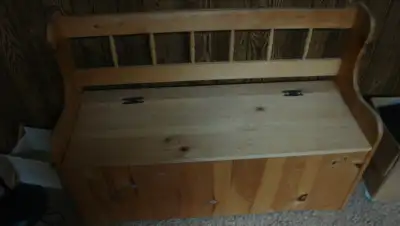 ALBERTA WOOD PRODUCTS VINTAGE WOOD BENCH WITH STORAGE, View more