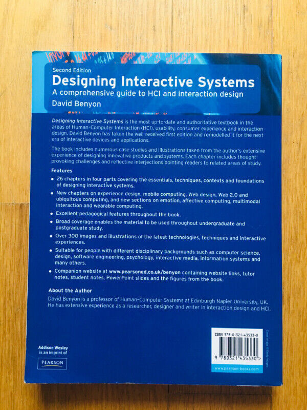 Designing Interactive Systems  by David Benyon (2nd Edition) in Textbooks in Mississauga / Peel Region - Image 2