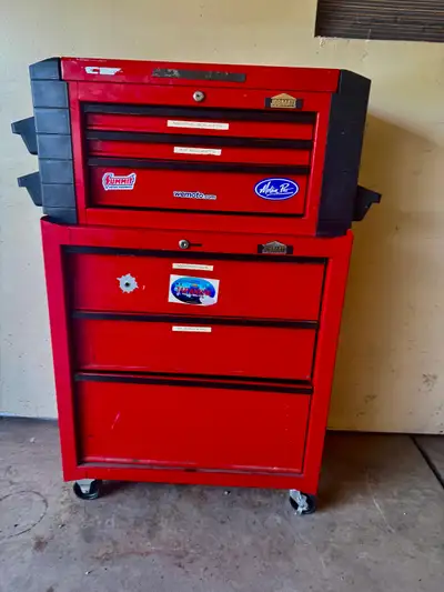 Mechanics Top and Bottom Toolboxes with Tools, View more
