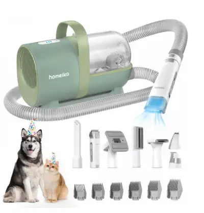 Homeika Pet Grooming Kit, 3.0L Dog Hair Vacuum Suction 99% Pet Hair, 7 Pet Grooming Tools, Storage B...