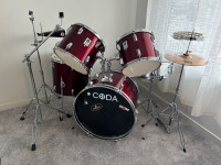 5-piece drum set and travel cases