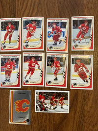 Lot of 10 1989-90 Panini Calgary Flames hockey stickers