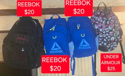 Backpacks - school. UNDER ARMOUR, REEBOK, ROOTS, VANS.  EUC., View more