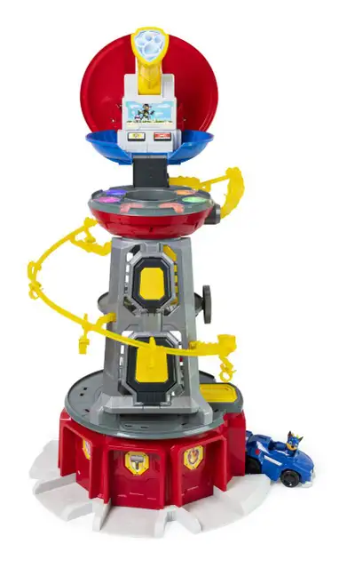 Includes tower and 7 vehicles with riders: Marshall (fire fighter), Chase (police), Skye (aviation),...