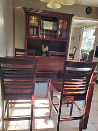 High Top Table 6 Chairs and Hutch