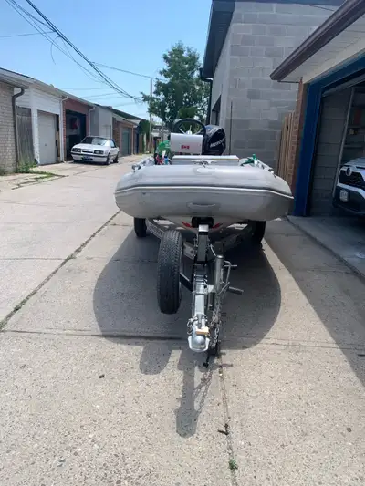 2018 Gala 330 rib inflatable boat + 2017 trailer + motor 2008 mercury 20 hp 4 stroke electric start...
