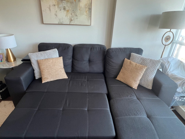 Moving Sale | Convertible Sectional Left/Right Sofa – Bed + Stor in Couches & Futons in Vancouver - Image 2