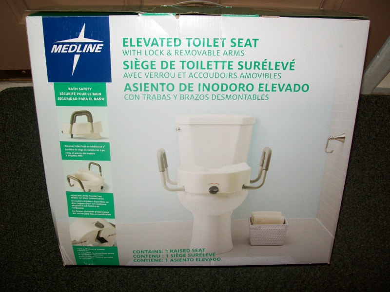 TOILET SEAT Elevated with LOCK & Removable Arms Health & Special