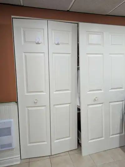 White closet doors in great condition, View more