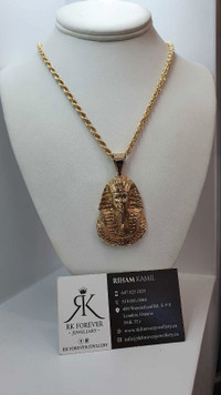 10K yellow gold chain with pendant 