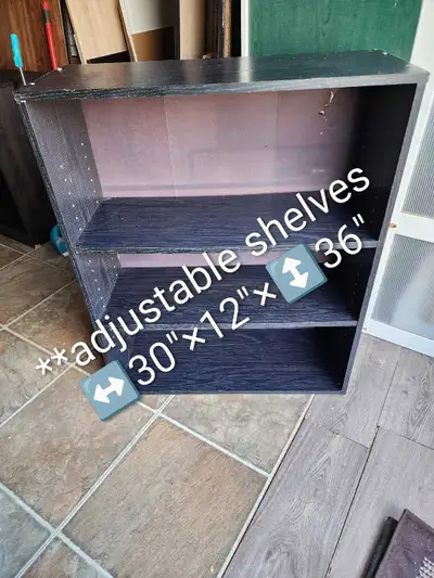 Bookshelf Adjustable shelves ↔️30"×12"×↕️36" black ✅purchased , View more