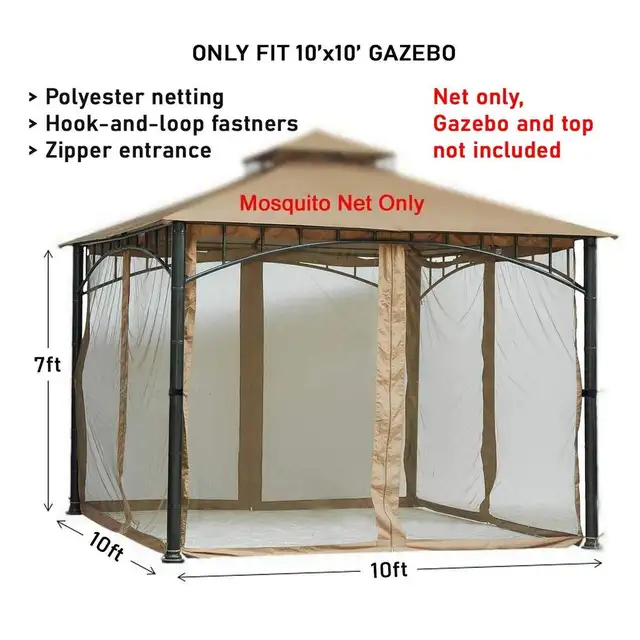 Brandnew Mesh curtain of 10’x10’ Gazebo netting in Patio & Garden Furniture in Mississauga / Peel Region - Image 3
