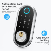 Smart Deadbolt SMONET Fingerprint Electronic Door Lock Bluetooth