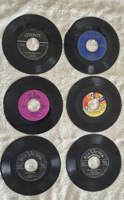6 Vintage 45 RPM Records, View more