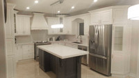 Refinish and refacing kitchen cabinets with high quality spray p