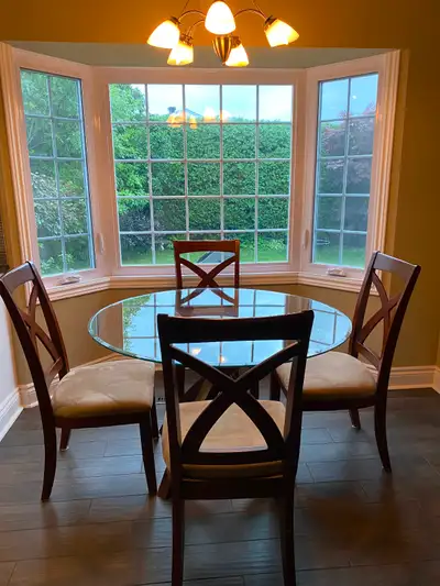 Round Glass Dining Table Set, View more
