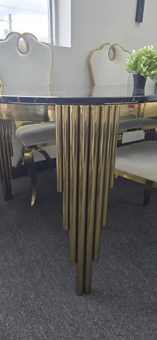 Brand New premium marble 7 piece dinning set for sale near me  in Dining Tables & Sets in Markham / York Region - Image 4